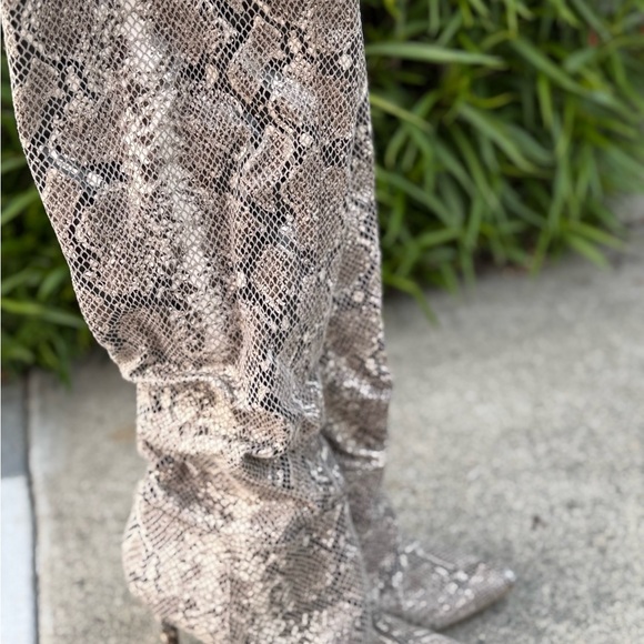Knee-High Snakeskin Boots - Picture 1 of 4